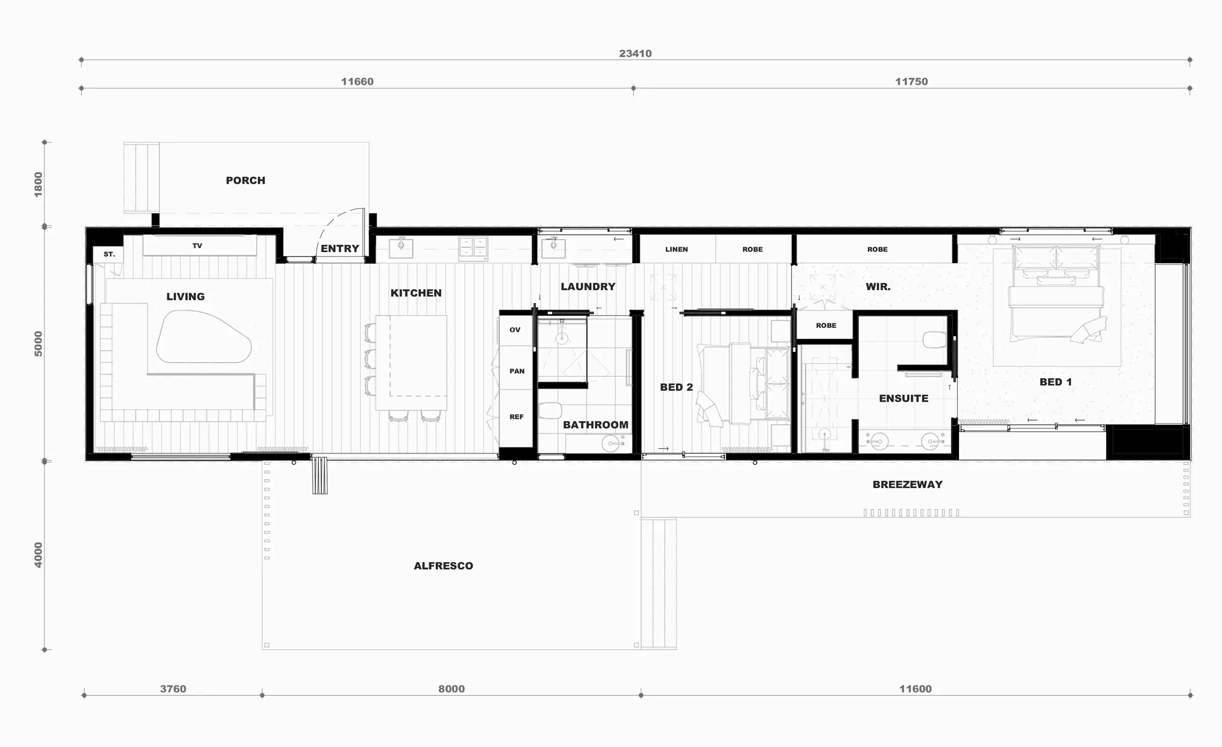 Floor Plan of modular home builder brisbane Arcopod