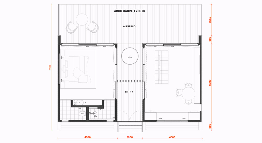 The Hollow Cabin for retreats spec sheet