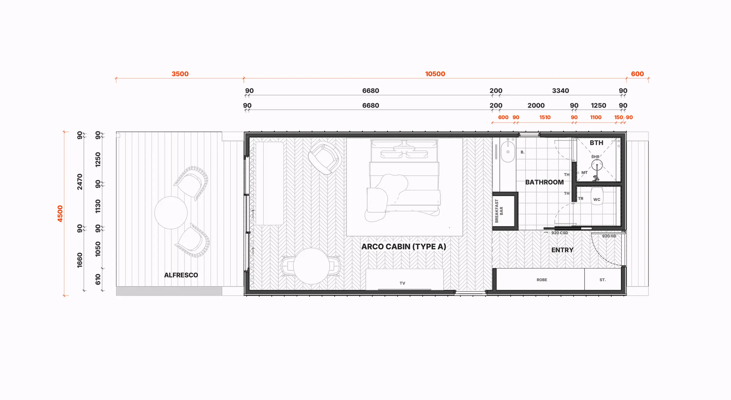 The Hollow Cabin for retreats spec sheet