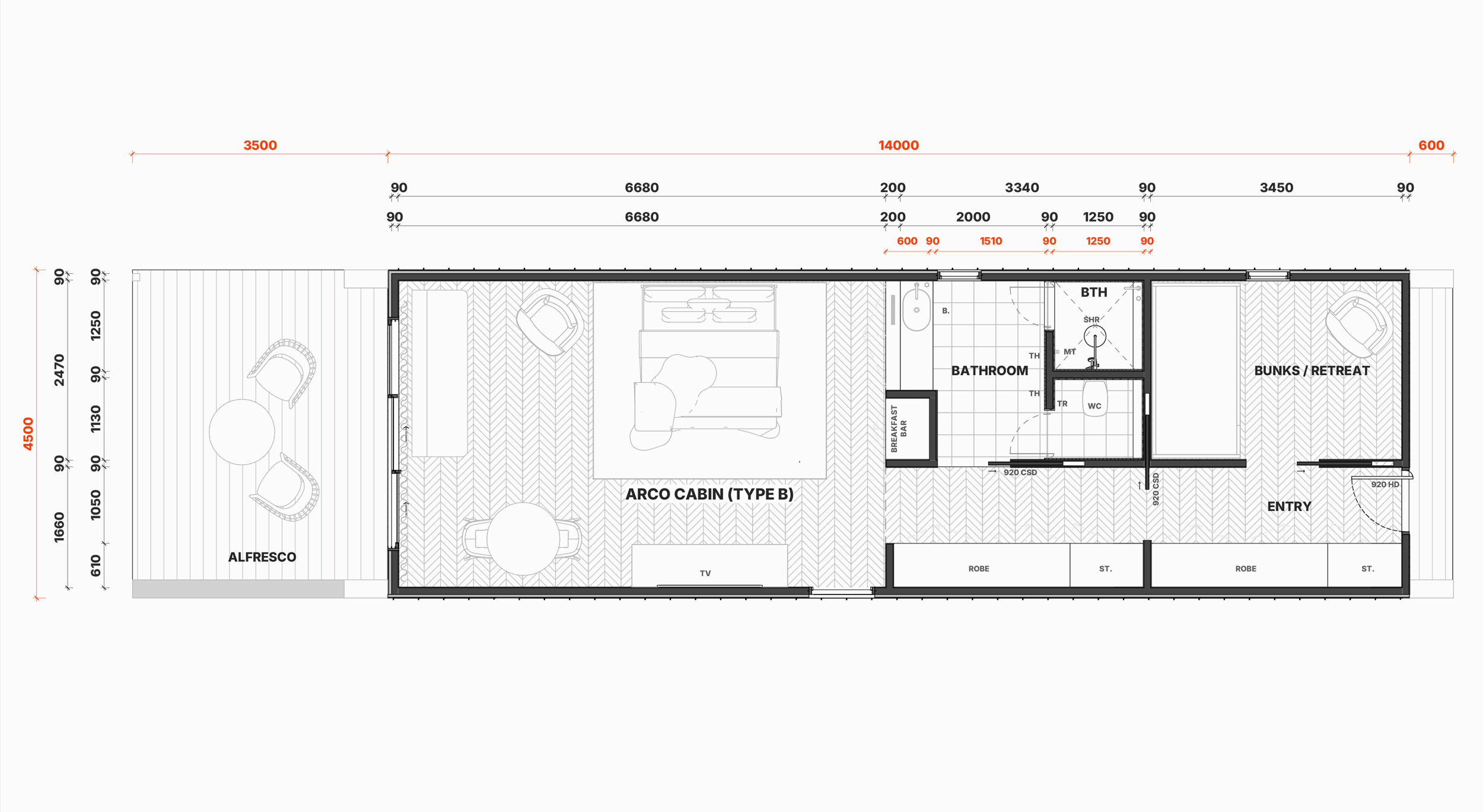 The Grove Cabin for retreats spec sheet