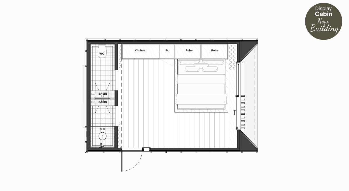 Willow cabin now on display at Arcopod Factory